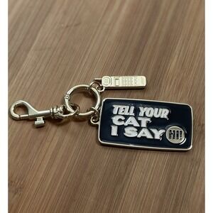 The Cuddle Collab Tell your Cat I‎ say Hi Keychain Black & Gold NEW BAG CHARM